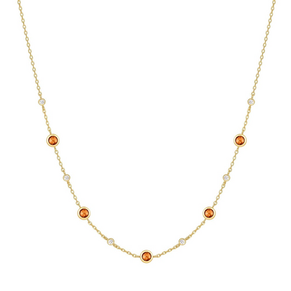 Nano Gem Station Necklace in Gold Plated Sterling Silver