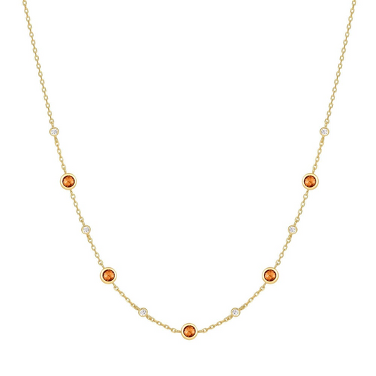 Nano Gem Station Necklace in Gold Plated Sterling Silver