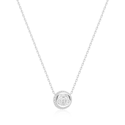 Reversible Moon Pave Necklace in Sterling Silver