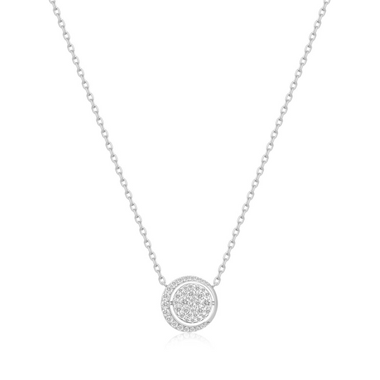 Reversible Moon Pave Necklace in Sterling Silver