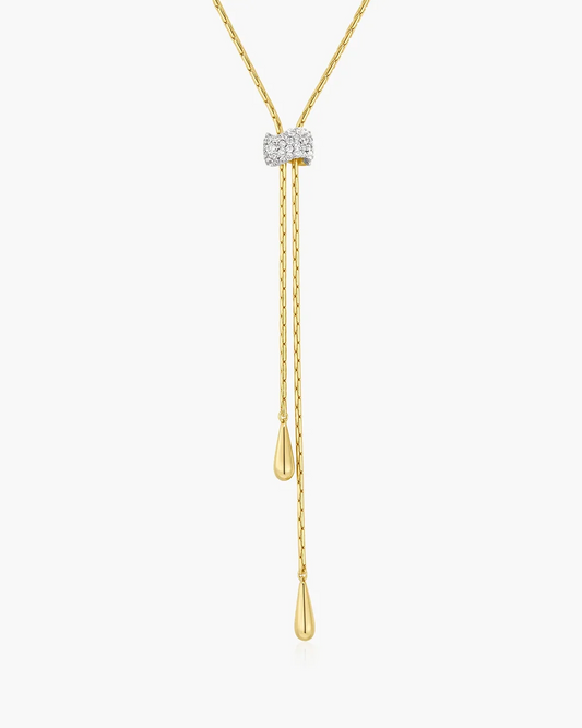 Teardrop Slider Necklace in Gold Plated Sterling Silver