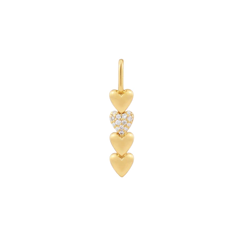 Gold Heart Bar Charm