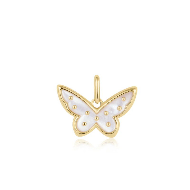 Gold Mother of Pearl Butterfly Charm