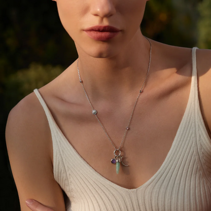 Silver Amazonite Drop Charm