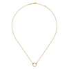 Diamond Open Circle Necklace in 14K Yellow Gold