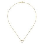 Diamond Open Circle Necklace in 14K Yellow Gold