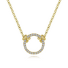Diamond Open Circle Necklace in 14K Yellow Gold