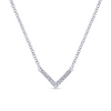 Diamond Chevron Necklace in 14K White Gold