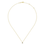 Diamond Pave Teardrop Necklace in 14K Yellow Gold