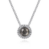 Rock Crystal Black MOP Pendant Necklace in Sterling Silver