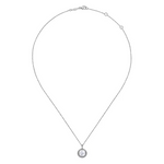 Rock Crystal and White MOP Pendant Necklace in Sterling Silver