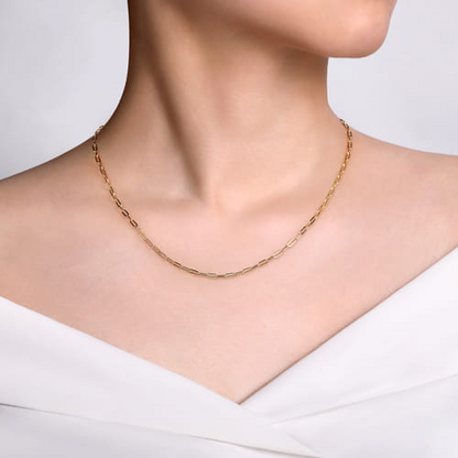 Paperclip Chain in 14K Yellow Gold