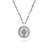 Diamond Cross Pendant Necklace in Sterling Silver