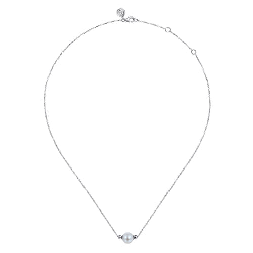 Pearl Bead Necklace in Sterling Silver