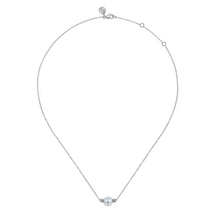 Pearl Bead Necklace in Sterling Silver