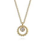 White Sapphire Beaded Necklace in 14K Yellow Gold