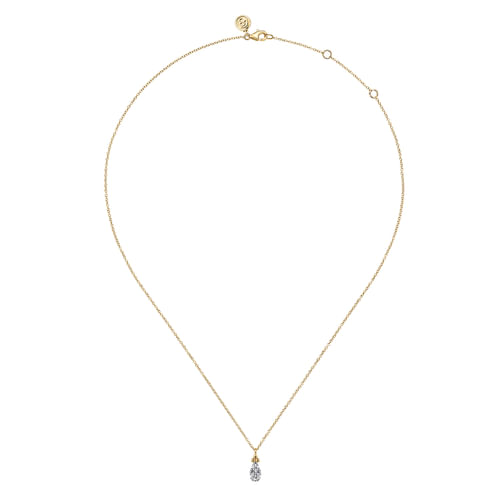 Diamond Drop Necklace in 14K Yellow Gold