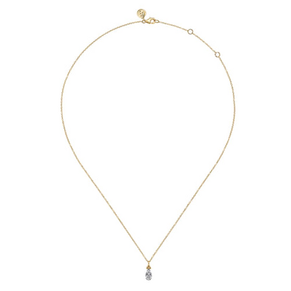 Diamond Drop Necklace in 14K Yellow Gold