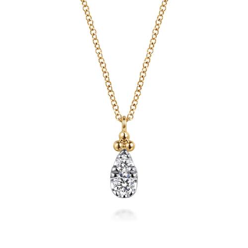 Diamond Drop Necklace in 14K Yellow Gold