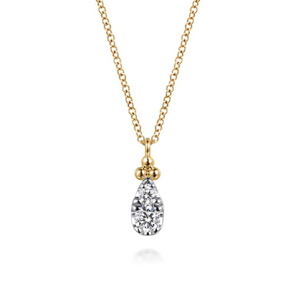 Diamond Drop Necklace in 14K Yellow Gold