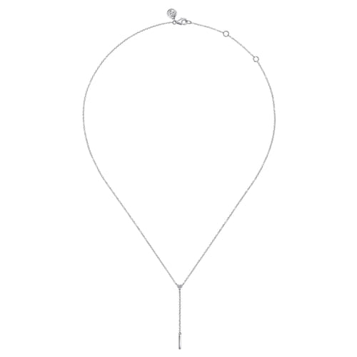 Diamond Lariat Necklace in Sterling Silver