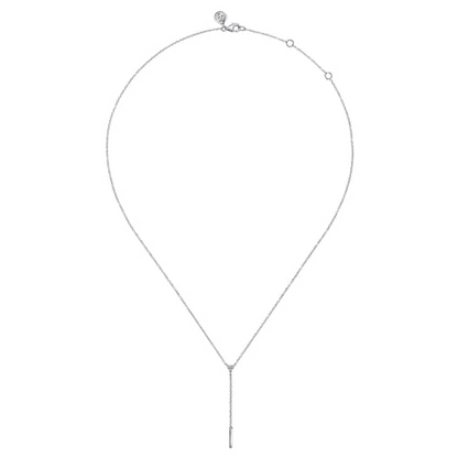 Diamond Lariat Necklace in Sterling Silver