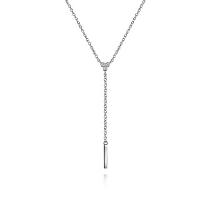 Diamond Lariat Necklace in Sterling Silver