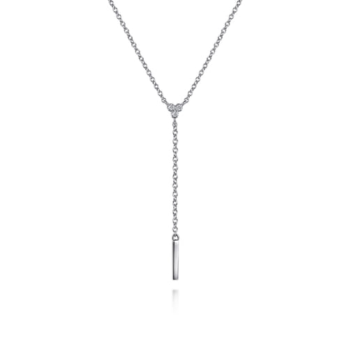 Diamond Lariat Necklace in Sterling Silver