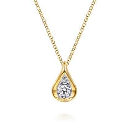 Diamond Teardrop Necklace in 14K Yellow Gold