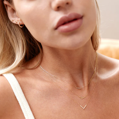 Diamond Lowercase Initial Necklace in 14K Gold – JG Kronenberger