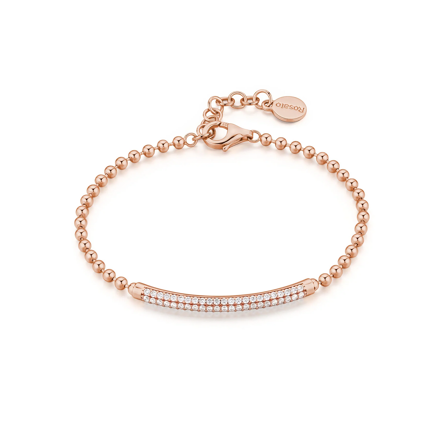 Cubic Zirconia Bianca Bar Bracelet in Rose Gold Plated Sterling Silver
