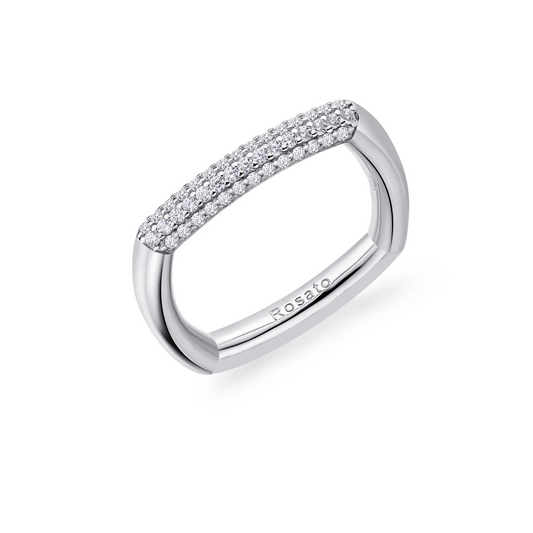 Cubic Zirconia Bianca Square Ring in Sterling Silver