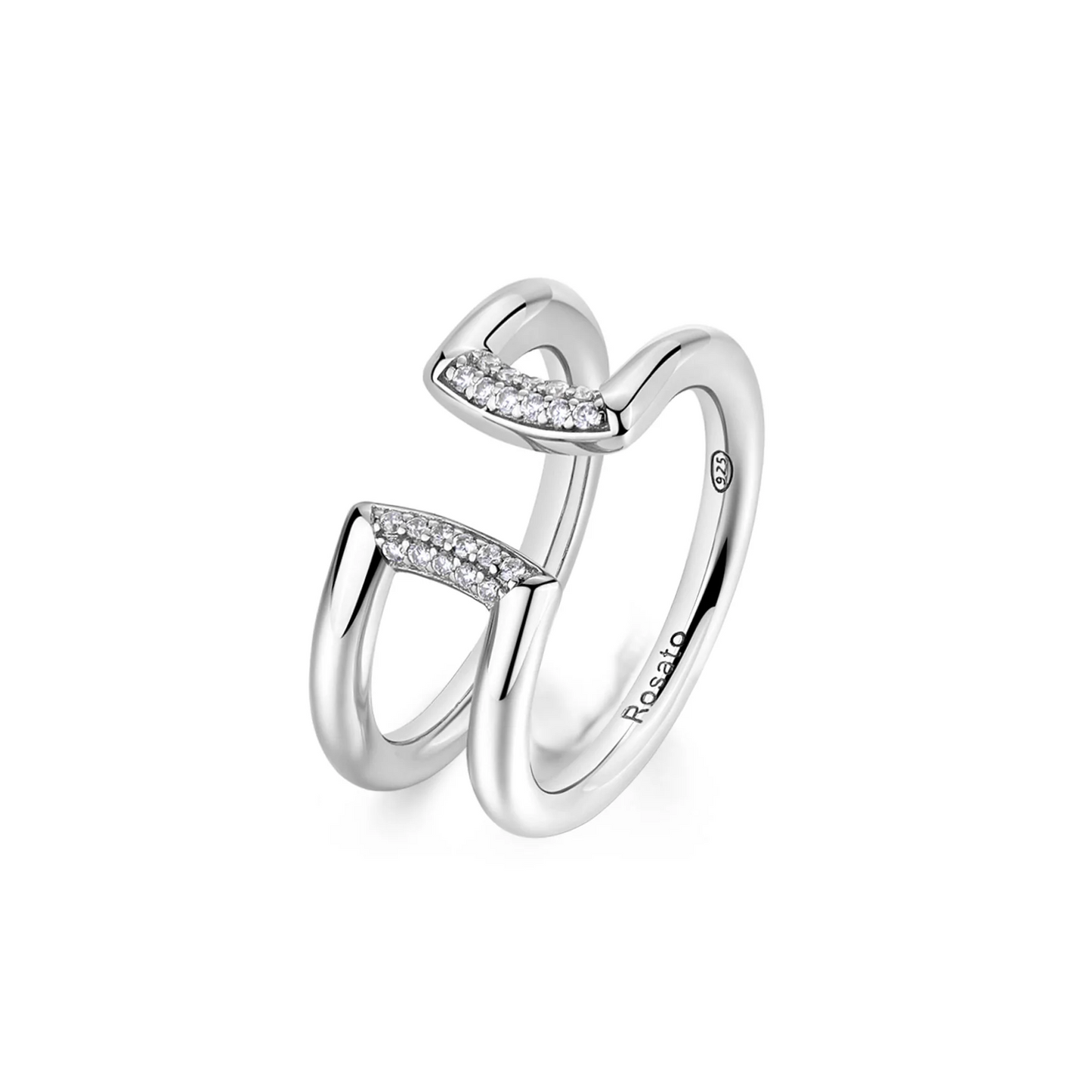 Cubic Zirconia Bianca Open Top Ring in Sterling Silver