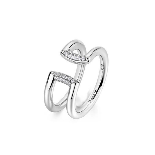 Cubic Zirconia Bianca Open Top Ring in Sterling Silver