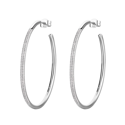 Cubic Zirconia Bianca Hoop Earrings in Sterling Silver