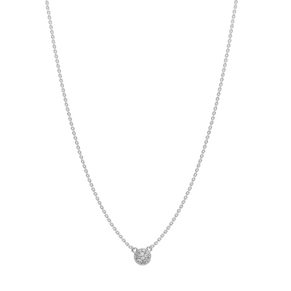 Cubic Zirconia Bianca Ball Necklace in Sterling Silver