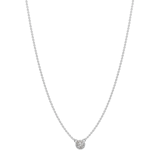 Cubic Zirconia Bianca Ball Necklace in Sterling Silver
