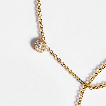 Cubic Zirconia Bianca Ball Necklace in Gold Plated Sterling Silver