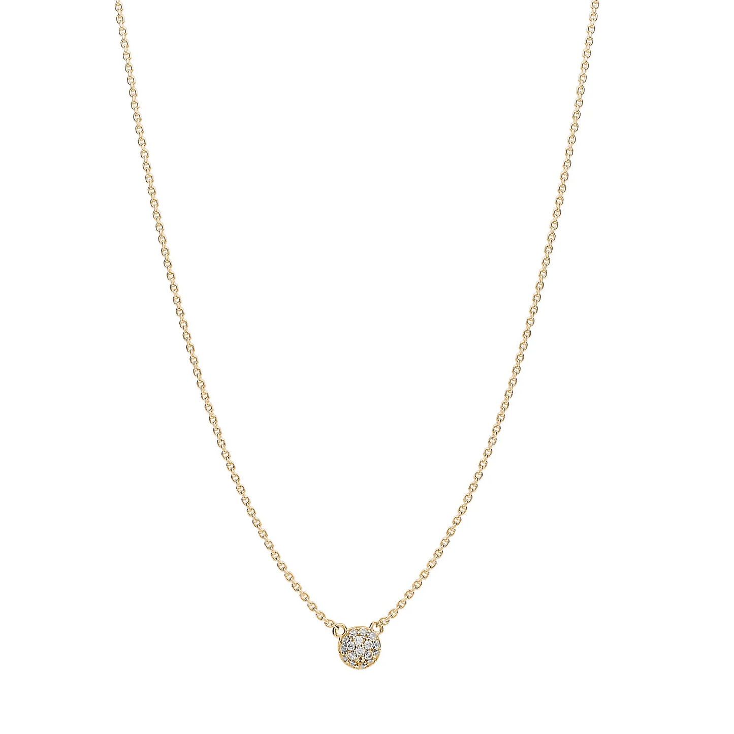 Cubic Zirconia Bianca Ball Necklace in Gold Plated Sterling Silver