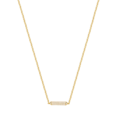 Cubic Zirconia Bianca Bar Necklace in Gold Plated Sterling Silver
