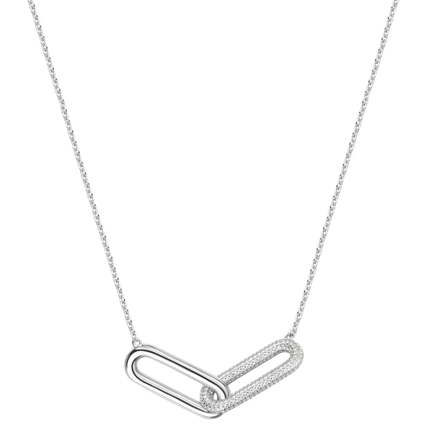 Cubic Zirconia Bianca Interlocking Necklace in Sterling Silver