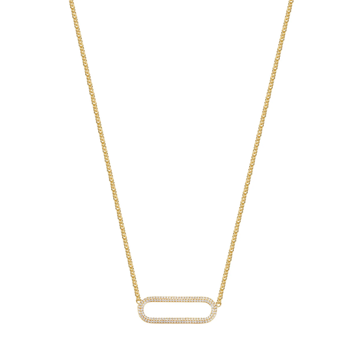 Cubic Zirconia Bianca Short Necklace in Gold Plated Sterling Silver