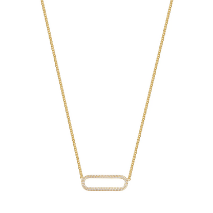 Cubic Zirconia Bianca Short Necklace in Gold Plated Sterling Silver