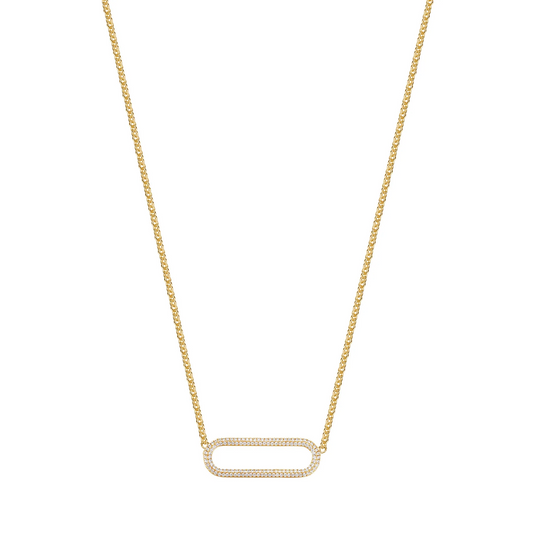 Cubic Zirconia Bianca Short Necklace in Gold Plated Sterling Silver