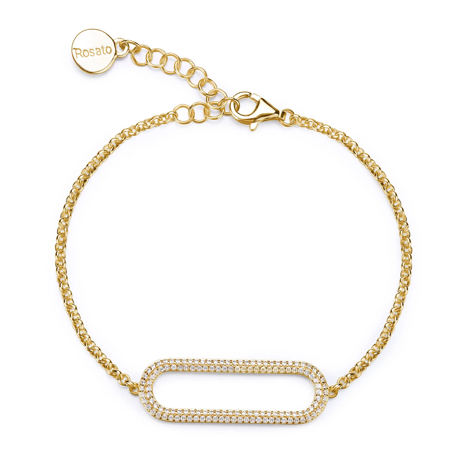 Cubic Zirconia Bianca Bar Bracelet in Gold Plated Sterling Silver