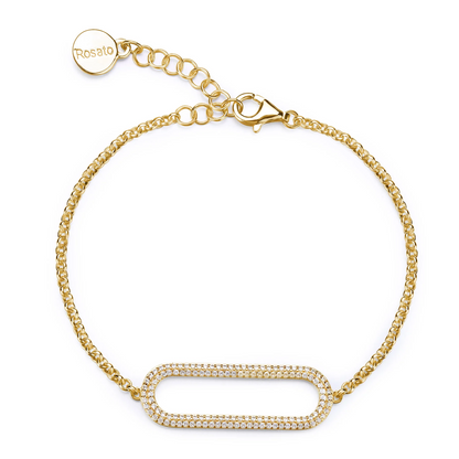 Cubic Zirconia Bianca Bar Bracelet in Gold Plated Sterling Silver
