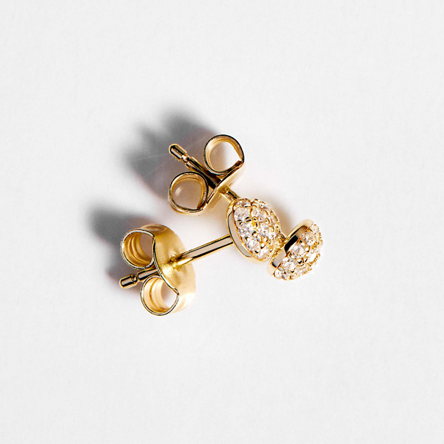 Cubic Zirconia Bianca Stud Earrings in Gold Plated Sterling Silver