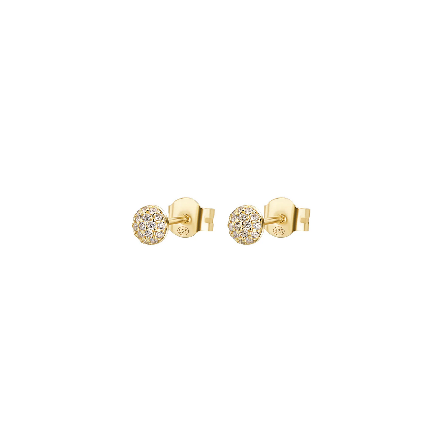 Cubic Zirconia Bianca Stud Earrings in Gold Plated Sterling Silver