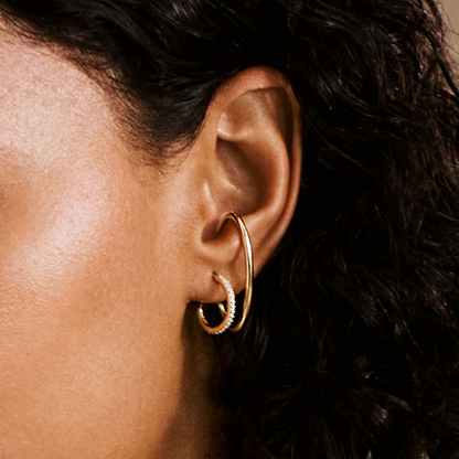 Cubic Zirconia Bianca Double Earrings in Gold Plated Sterling Silver
