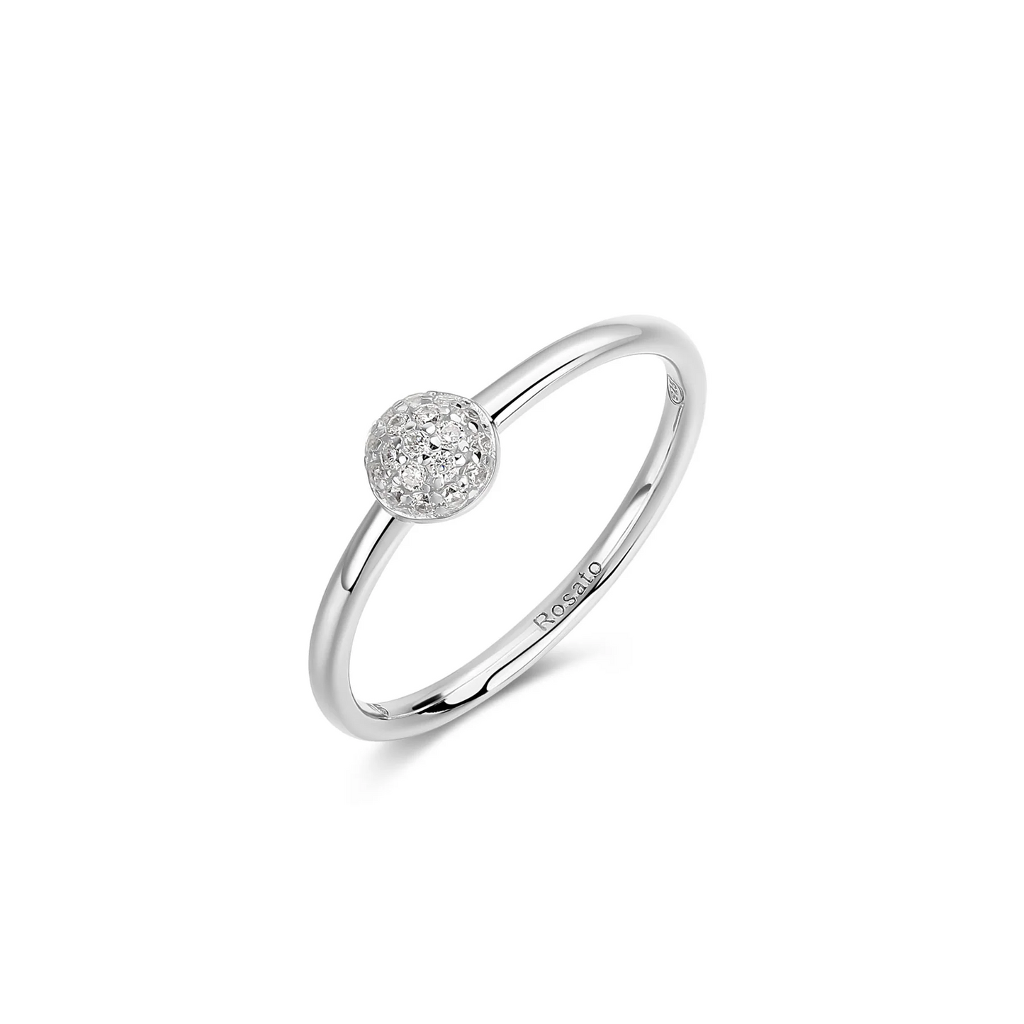 Cubic Zirconia Bianca Ball Ring in Sterling Silver